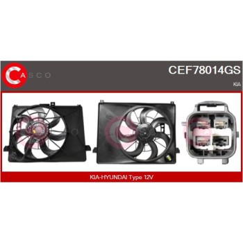 Motor eléctrico, ventilador del radiador - CASCO CEF78014GS