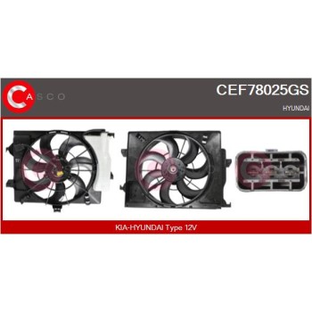 Motor eléctrico, ventilador del radiador - CASCO CEF78025GS