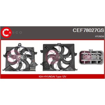 Motor eléctrico, ventilador del radiador - CASCO CEF78027GS
