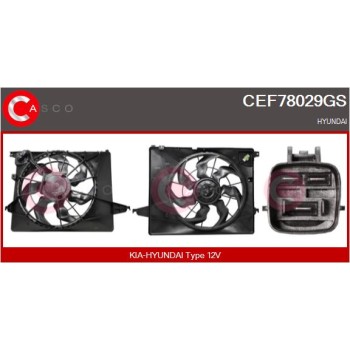 Motor eléctrico, ventilador del radiador - CASCO CEF78029GS