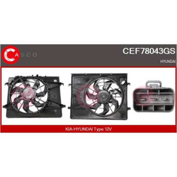 Motor eléctrico, ventilador del radiador - CASCO CEF78043GS