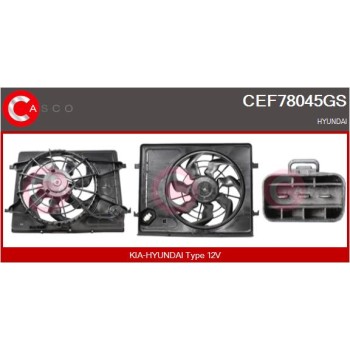 Motor eléctrico, ventilador del radiador - CASCO CEF78045GS