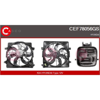 Motor eléctrico, ventilador del radiador - CASCO CEF78056GS