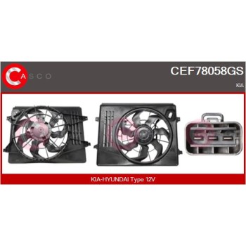 Motor eléctrico, ventilador del radiador - CASCO CEF78058GS