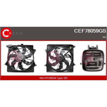 Motor eléctrico, ventilador del radiador - CASCO CEF78059GS