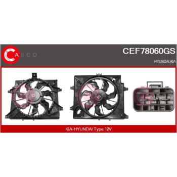 Motor eléctrico, ventilador del radiador - CASCO CEF78060GS