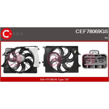 Motor eléctrico, ventilador del radiador - CASCO CEF78069GS