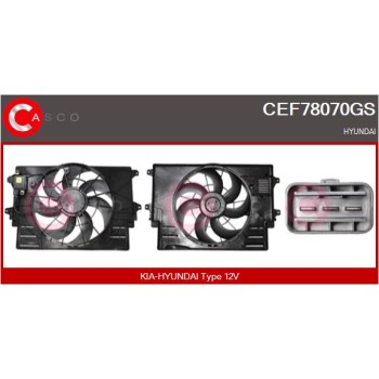 Motor eléctrico, ventilador del radiador - CASCO CEF78070GS