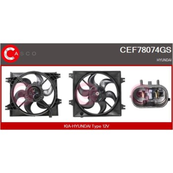 Motor eléctrico, ventilador del radiador - CASCO CEF78074GS