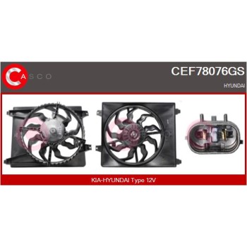 Motor eléctrico, ventilador del radiador - CASCO CEF78076GS