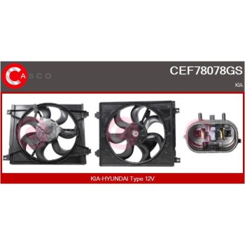 Motor eléctrico, ventilador del radiador - CASCO CEF78078GS