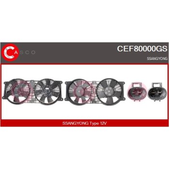 Motor eléctrico, ventilador del radiador - CASCO CEF80000GS