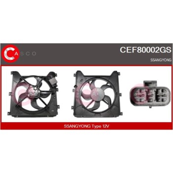 Motor eléctrico, ventilador del radiador - CASCO CEF80002GS
