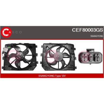 Motor eléctrico, ventilador del radiador - CASCO CEF80003GS