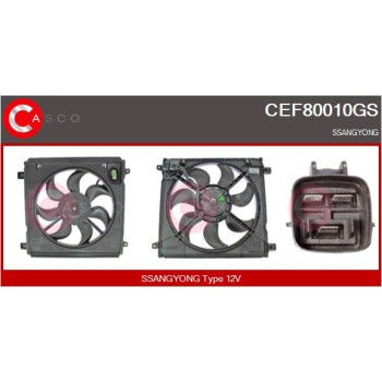 Motor eléctrico, ventilador del radiador - CASCO CEF80010GS