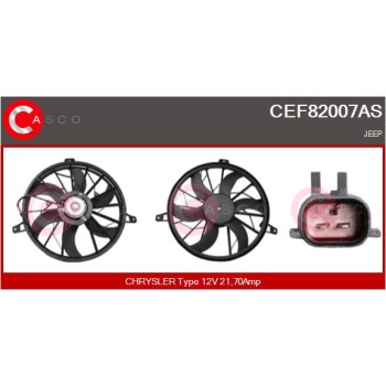 Motor eléctrico, ventilador del radiador - CASCO CEF82007AS