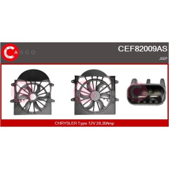 Motor eléctrico, ventilador del radiador - CASCO CEF82009AS