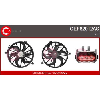 Motor eléctrico, ventilador del radiador - CASCO CEF82012AS