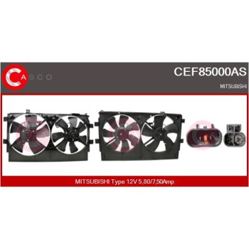 Motor eléctrico, ventilador del radiador - CASCO CEF85000AS