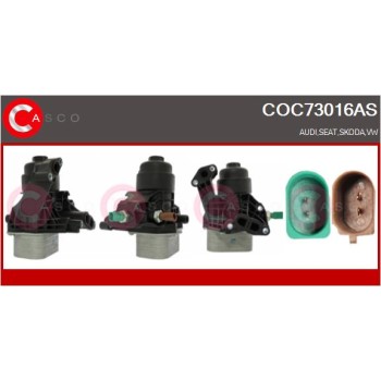 Radiador de aceite, aceite motor - CASCO COC73016AS