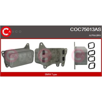 Radiador de aceite, aceite motor - CASCO COC75013AS