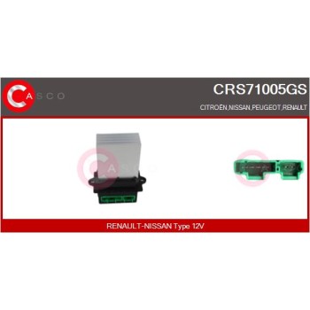 Resitencia, ventilador habitáculo - CASCO CRS71005GS