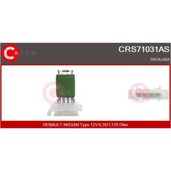 Resitencia, ventilador habitáculo - CASCO CRS71031AS