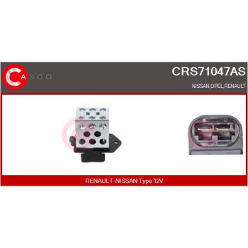 Resistencia en serie, electromotor de ventilador - CASCO CRS71047AS
