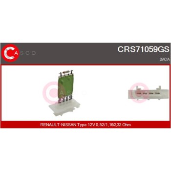 Resitencia, ventilador habitáculo - CASCO CRS71059GS