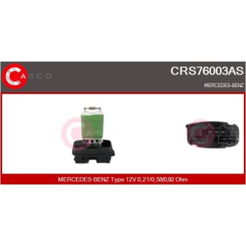 Resitencia, ventilador habitáculo - CASCO CRS76003AS