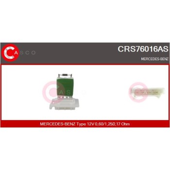 Resitencia, ventilador habitáculo - CASCO CRS76016AS