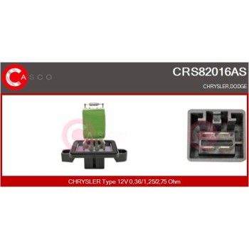 Resitencia, ventilador habitáculo - CASCO CRS82016AS