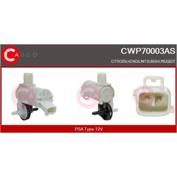 Bomba de agua de lavado, lavado de parabrisas - CASCO CWP70003AS