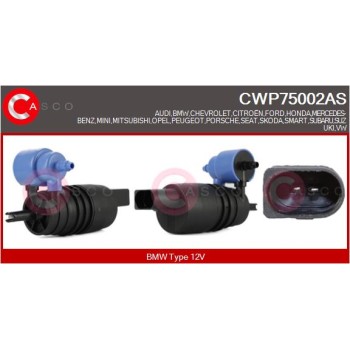 Bomba de agua de lavado, lavado de parabrisas - CASCO CWP75002AS