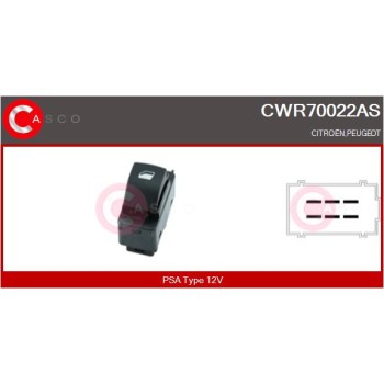 Interruptor, elevalunas - CASCO CWR70022AS