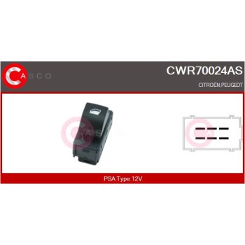Interruptor, elevalunas - CASCO CWR70024AS
