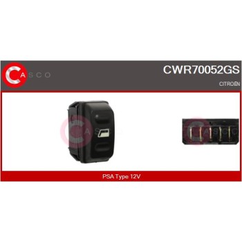 Interruptor, elevalunas - CASCO CWR70052GS