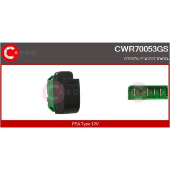 Interruptor, elevalunas - CASCO CWR70053GS