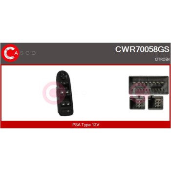 Interruptor, elevalunas - CASCO CWR70058GS