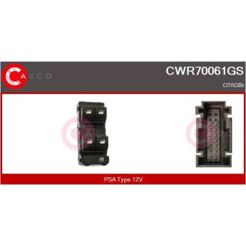 Interruptor, elevalunas - CASCO CWR70061GS