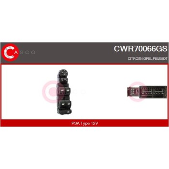 Interruptor, elevalunas - CASCO CWR70066GS