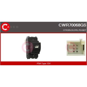 Interruptor, elevalunas - CASCO CWR70068GS