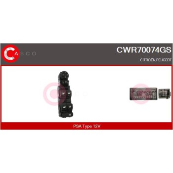 Interruptor, elevalunas - CASCO CWR70074GS