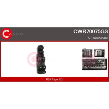 Interruptor, elevalunas - CASCO CWR70075GS