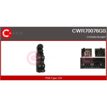 Interruptor, elevalunas - CASCO CWR70076GS
