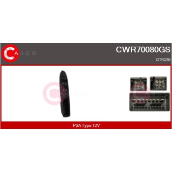 Interruptor, elevalunas - CASCO CWR70080GS