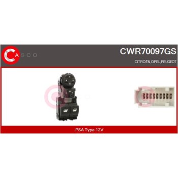 Interruptor, elevalunas - CASCO CWR70097GS