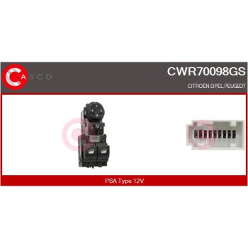 Interruptor, elevalunas - CASCO CWR70098GS