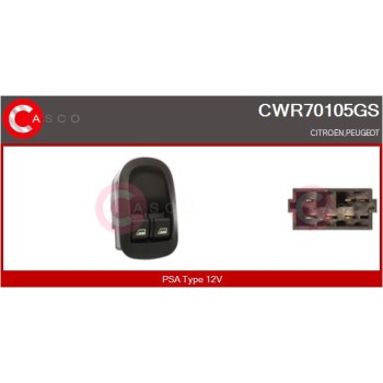 Interruptor, elevalunas - CASCO CWR70105GS