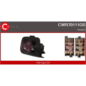Interruptor, elevalunas - CASCO CWR70111GS